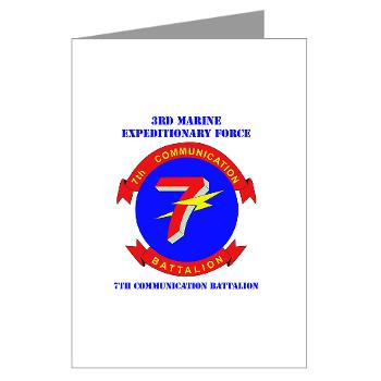 7CB - M01 - 02 - 7th Communication Battalion with Text - Greeting Cards (Pk of 20)